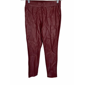 BROOKE SHIELDS Timeless Women's Faux Leather Ponte Back Leggings Oxblood 4P Size